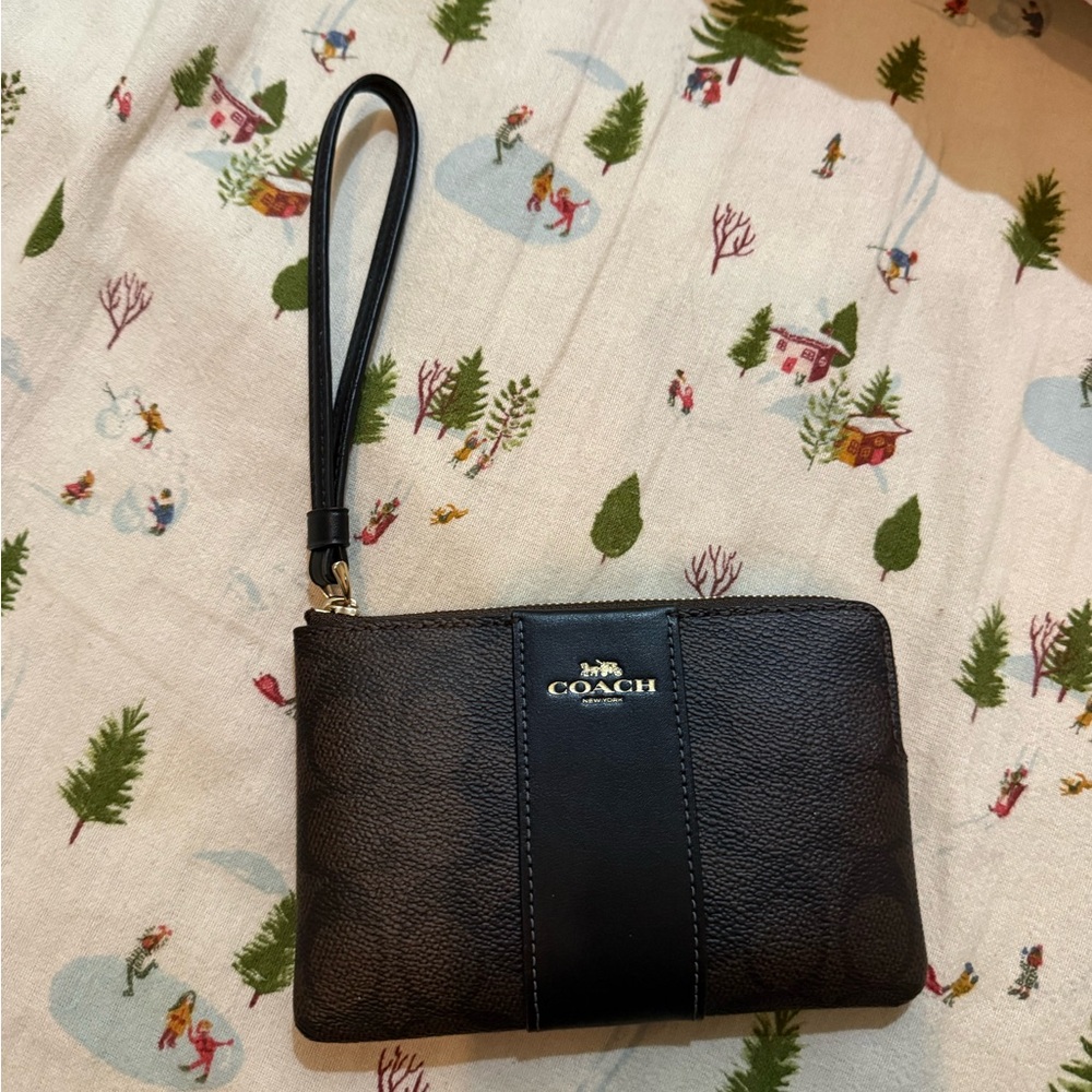 Coach Dark Brown Wristlet